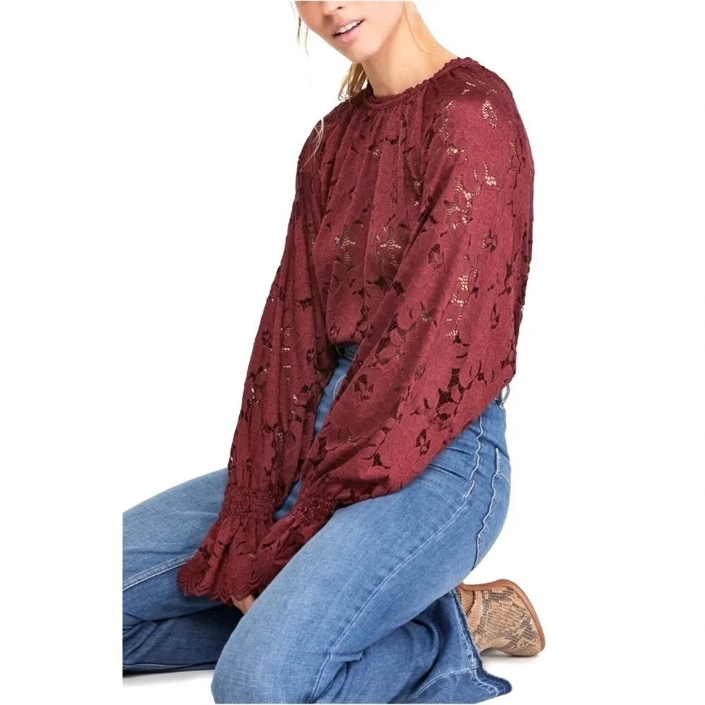 Free People Olivia Lace Tee